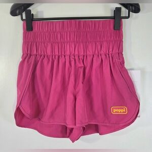 RARE NEW POPPI PREBIOTIC SODA PINK FLOWY SMOCKED WAIST SHORTS.